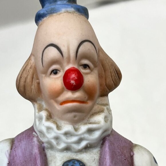 VTG Ceramic Circus Clown w/2 Heads/Masks at Shoes Figurine Decor 7.5" Tall - Picture 11 of 15